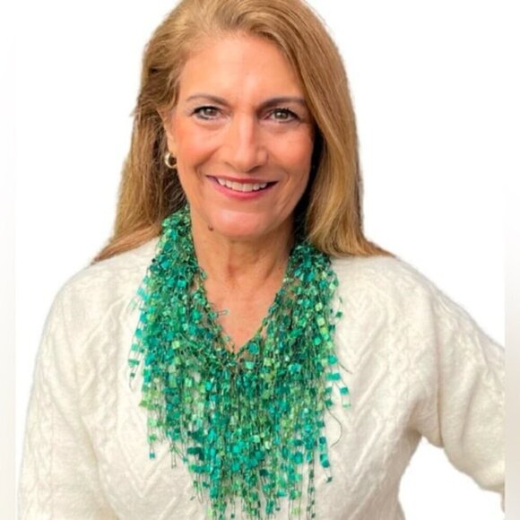 Scarflady - Ladies, Handmade Lightweight Scarf Necklace - Green. Size: OS. NIB - Picture 2 of 12